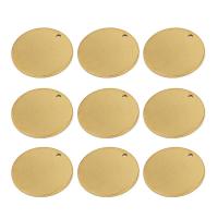 Stainless Steel Pendants, Flat Round, gold color plated, 20mm Approx 1mm 