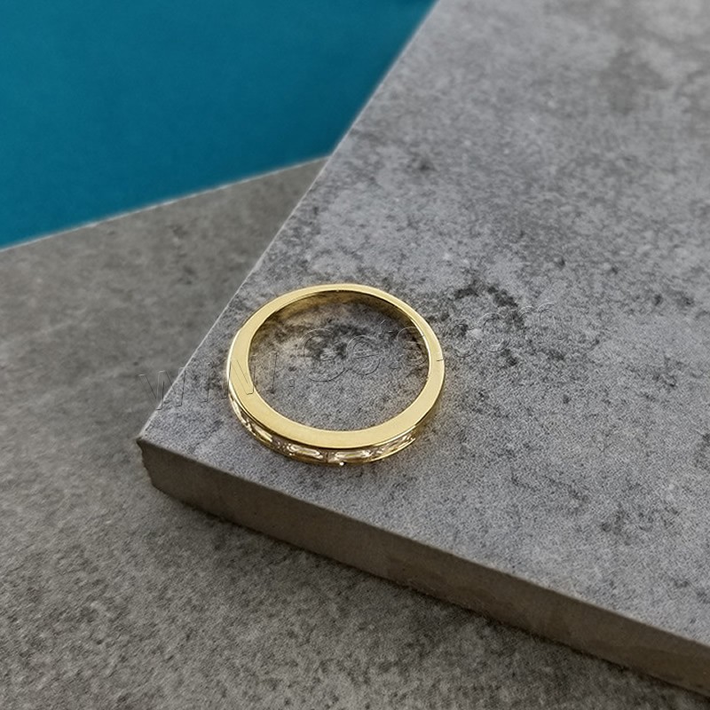 Zirkonia Messing Finger Ring, Ringform, plattiert, unisex & verschiedene Größen vorhanden & mit kubischem Zirkonia, keine, frei von Nickel, Blei & Kadmium, verkauft von PC