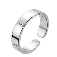 Brass Cuff Finger Ring, real silver plated, for woman, nickel, lead & cadmium free, 16-18mm, US Ring 