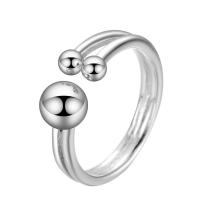 Brass Finger Ring, real silver plated, for woman, nickel, lead & cadmium free, 16-18mm, US Ring 