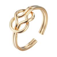 Anillo de dedo de latón, metal, chapado en oro real, para mujer, libre de níquel, plomo & cadmio, 16-18mm, tamaño:5-7, Vendido por UD