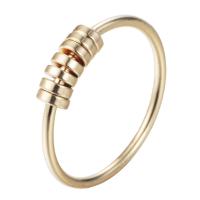 Brass Finger Ring, Flat Round, real gold plated, for woman, nickel, lead & cadmium free, 16-18mm, US Ring 