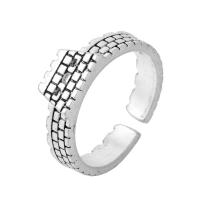 Палец кольцо-латунь, Латунь, плакированный настоящим серебром, Мужский & чернеют, не содержит никель, свинец размер:5-7, продается PC