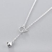 Ожерелье ручной латунные, Латунь, плакированный настоящим серебром, Овальный цепь & Женский, не содержит никель, свинец длина:Приблизительно 15.5 дюймовый, продается Strand
