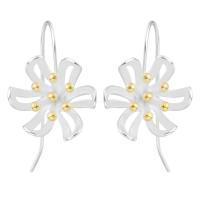 Brass Drop Earring, Flower, plated, for woman, nickel, lead & cadmium free, 19mm 