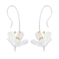 Brass Drop Earring, Flower, plated, for woman, nickel, lead & cadmium free, 13mm 