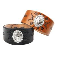 Leather Bracelet, with Zinc Alloy, plated, Unisex & adjustable 40mm Approx 9.6 Inch 