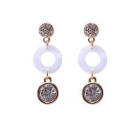 Resin Zinc Alloy Earring, with Resin, stainless steel post pin, gold color plated, for woman & with rhinestone, lead & cadmium free 
