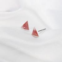 Sterling Silver Stud Earring, argent sterling 925, triangle, pour femme & autocollant époxyde, plus de couleurs à choisir Vendu par paire