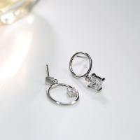 Asymmetric Earrings, 925 Sterling Silver, for woman & with cubic zirconia  