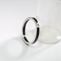 Sterling Silver Finger Ring, 925 Sterling Silver, adjustable & for woman & enamel, 3mm, US Ring .5 