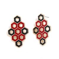 Enamel Zinc Alloy Stud Earring, stainless steel post pin, gold color plated, for woman, lead & cadmium free 