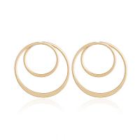 Zinc Alloy Stud Earring, stainless steel post pin, Donut, gold color plated, for woman, lead & cadmium free 