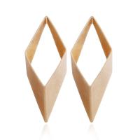 Zinc Alloy Stud Earring, stainless steel post pin, Rhombus, gold color plated, for woman, lead & cadmium free 