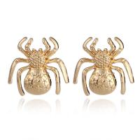 Zinc Alloy Stud Earring, stainless steel post pin, Spider, gold color plated, for woman, lead & cadmium free 