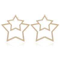 Zinc Alloy Stud Earring, stainless steel post pin, Star, plated, for woman lead & cadmium free, 54mm 