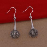 Brass Drop Earring, real silver plated, for woman & blacken, lead & cadmium free 