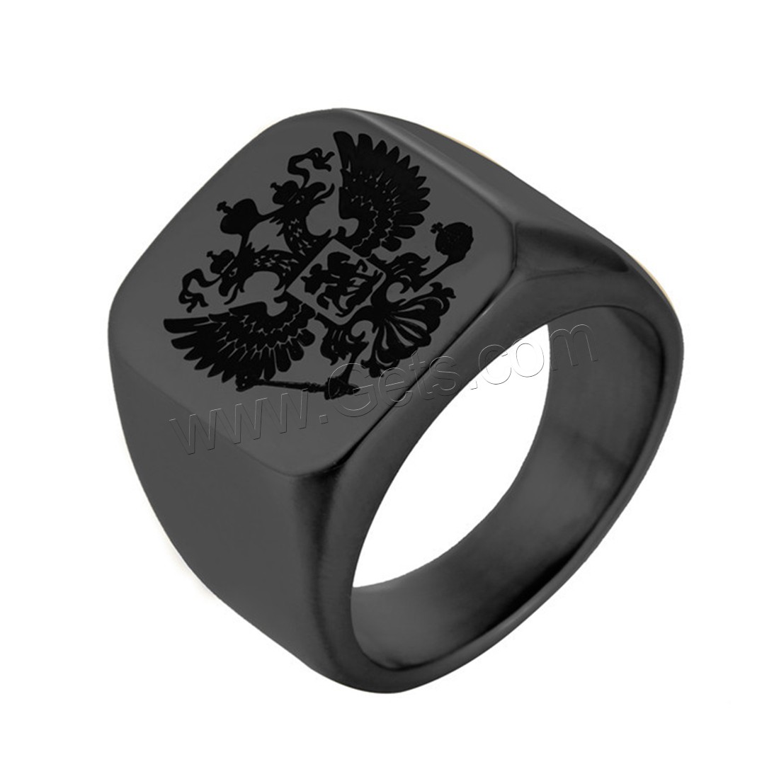 Titanium Steel Finger Ring, plated, polished & different size for choice & different designs for choice & for man & blacken, 17mm, Sold By PC