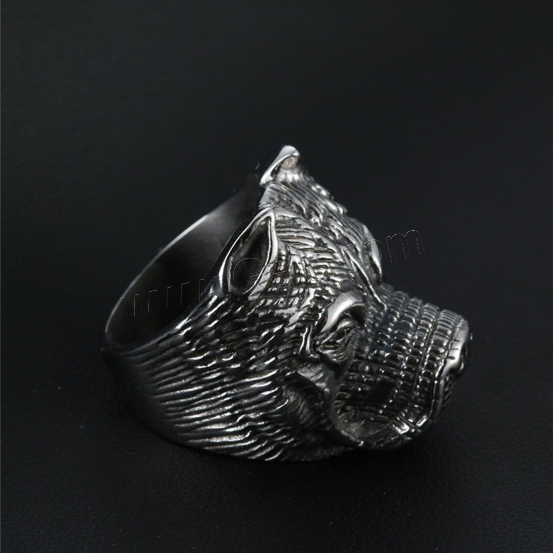 Titanium Steel Finger Ring, Dog, different size for choice & for man & blacken, 28mm, Sold By PC