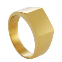 Titanium Steel Finger Ring, gold color plated, polished & for man, 11mm 
