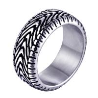 Titanium Steel Finger Ring & for man & blacken, 10mm 