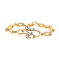 Cubic Zirconia Brass Bracelets, plated, for woman & with cubic zirconia Approx 7.5 Inch 