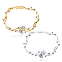 Cubic Zirconia Brass Bracelets, plated, for woman & with cubic zirconia 16mm Approx 7.5 Inch 