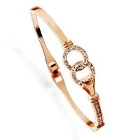 Rhinestone Zinc Alloy Bangle, plated, for woman & with rhinestone Inner Approx 57mm 
