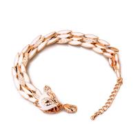Acrylic Zinc Alloy Bracelets, with Acrylic, with 1.5lnch extender chain, Fox, plated, for woman & enamel & with rhinestone Approx 6 Inch 