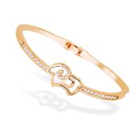 Rhinestone Zinc Alloy Bangle, Sheep, plated, for woman & with rhinestone Inner Approx 62mm 