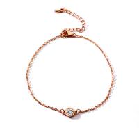 Zinc Alloy Anklet, with 1.9lnch extender chain, gold color plated, oval chain & for woman & with rhinestone Approx 7.8 Inch 