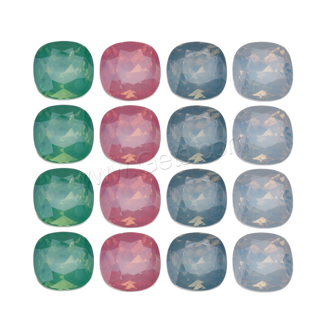 Faceted Resin Cabochon, Square, more colors for choice, 100PCs/Bag, Sold By Bag