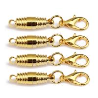 Brass Magnetic Clasp, with Magnetic Hematite, gold color plated, single-strand, nickel, lead & cadmium free 