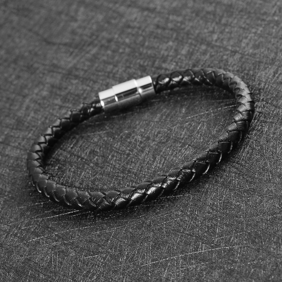 bracelet de cordon en PU , cuir PU, acier inoxydable fermoir magnétique, longueur différente pour le choix & unisexe, plus de couleurs à choisir, 6mm, Vendu par brin