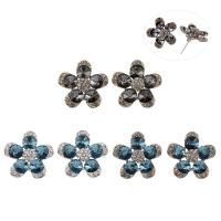 Zinc Alloy Rhinestone Stud Earring, stainless steel post pin, Flower, plated, for woman & with rhinestone lead & cadmium free 