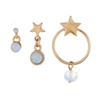 Zinc Alloy Earring Set, stainless steel post pin, Star, gold color plated, for woman & with rhinestone, lead & cadmium free 