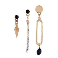 Zinc Alloy Earring Set, stainless steel post pin, gold color plated, for woman & with rhinestone, lead & cadmium free 