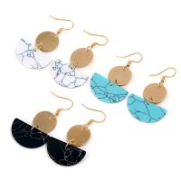 Turquoise Zinc Alloy Earring, with Synthetic Turquoise, iron earring hook, gold color plated, for woman lead & cadmium free 