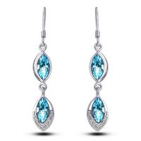 Austrian Crystal Earring, Brass, with Austrian Crystal, platinum plated, for woman & faceted & with rhinestone 