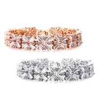 Cubic Zirconia Zinc Alloy Bracelet, plated & for woman & with cubic zirconia 