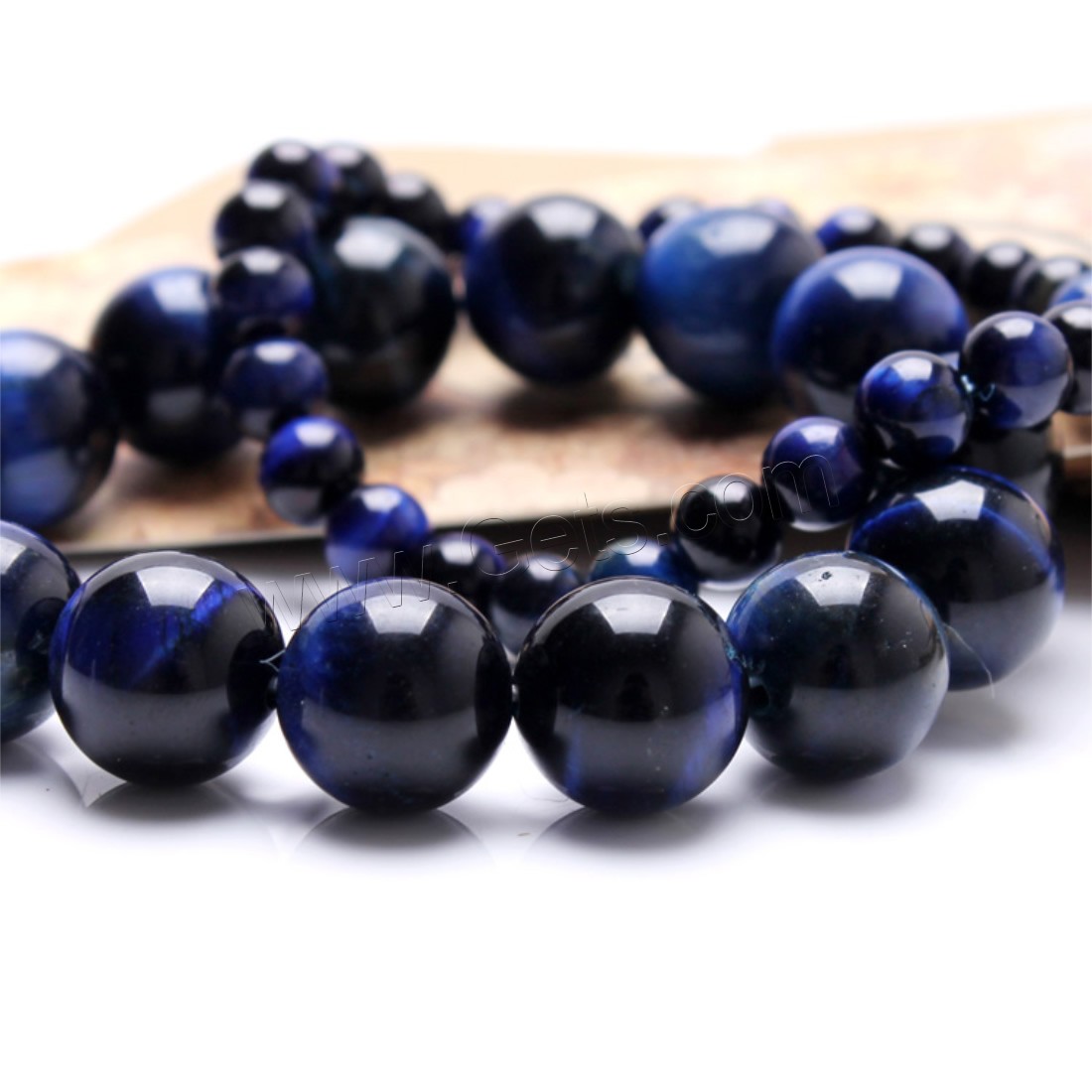 Tiger Eye Stone Bracelets, natural, Unisex & different size for choice, blue, Sold By Strand