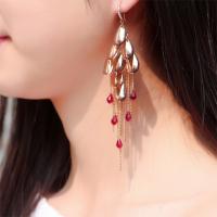 Zinc Alloy Tassel Earring, with Crystal, plated, Bohemian style & for woman & faceted 