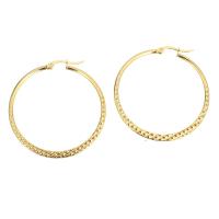 Stainless Steel Hoop Earring, gold color plated, for woman 