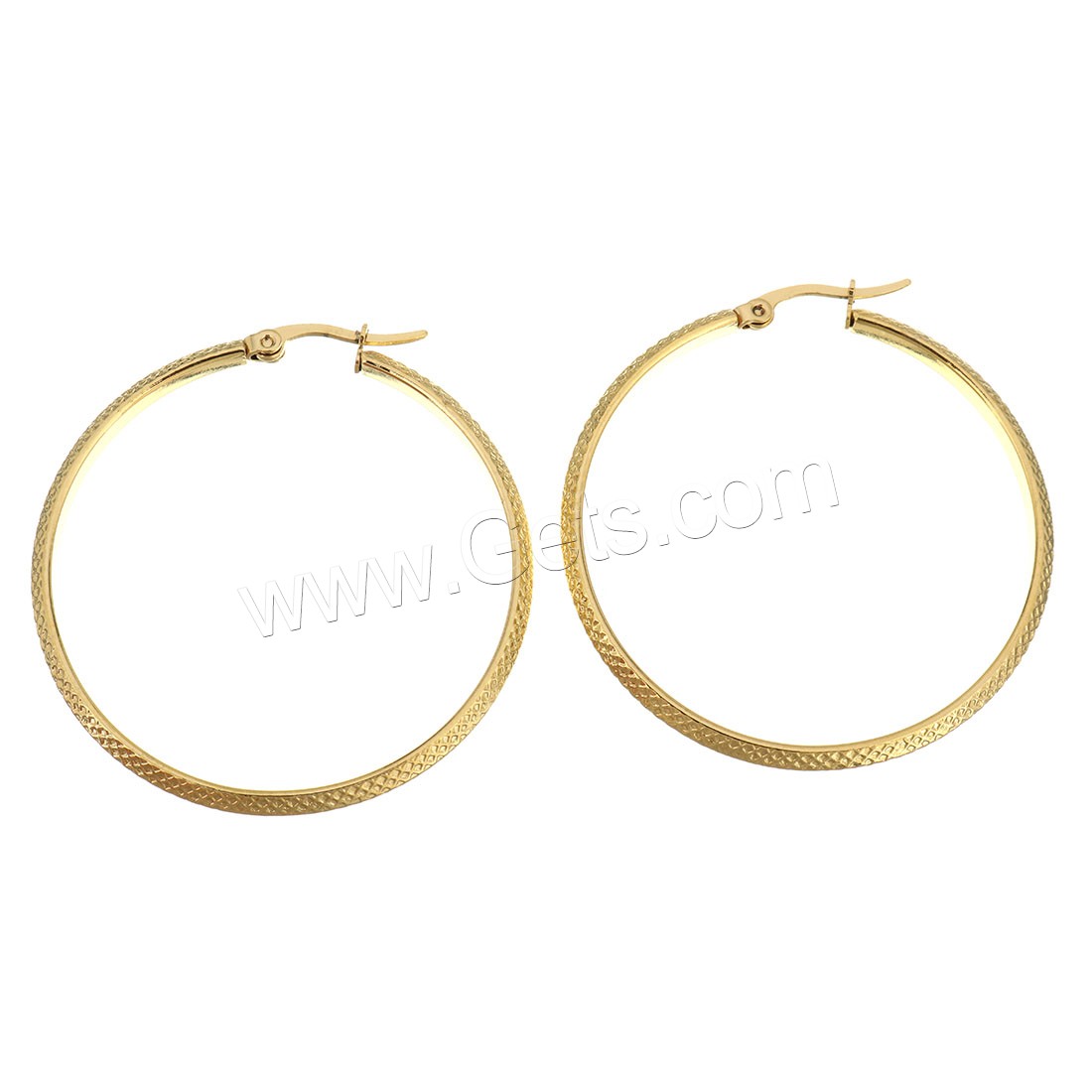 Stainless Steel Hoop Earring, gold color plated, different size for choice & for woman, Sold By Pair