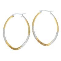 Stainless Steel Hoop Earring, plated, for woman 