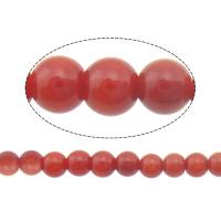 Natürliche Korallen Perlen, rund, rot, 11.5-13mm, Bohrung:ca. 1-2mm, Länge:ca. 16 ZollInch, ca. 33PCs/Strang, verkauft von Strang