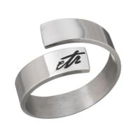 Stainless Steel Finger Ring, Unisex & blacken, 12mm, US Ring 