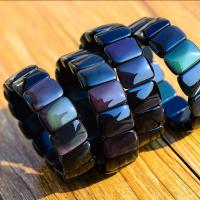 Schwarzer Obsidian -Armband, rund, plattiert, Tragbar & unisex & verschiedene Stile für Wahl, 18x13x60mm, Länge:ca. 7 ZollInch, verkauft von Strang