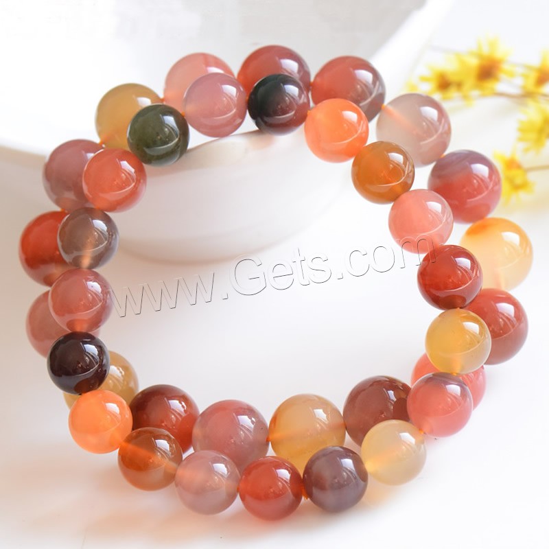 Agate Bracelets, Round, portable & Unisex & different size for choice, Length:Approx 7 Inch, Sold By Strand