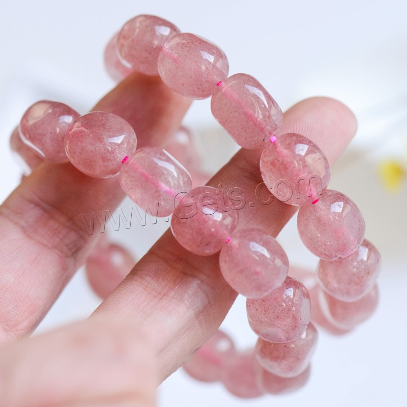 Strawberry Quartz Bracelet, Round, portable & different size for choice & for woman, Length:Approx 7 Inch, Sold By Strand